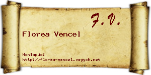 Florea Vencel névjegykártya